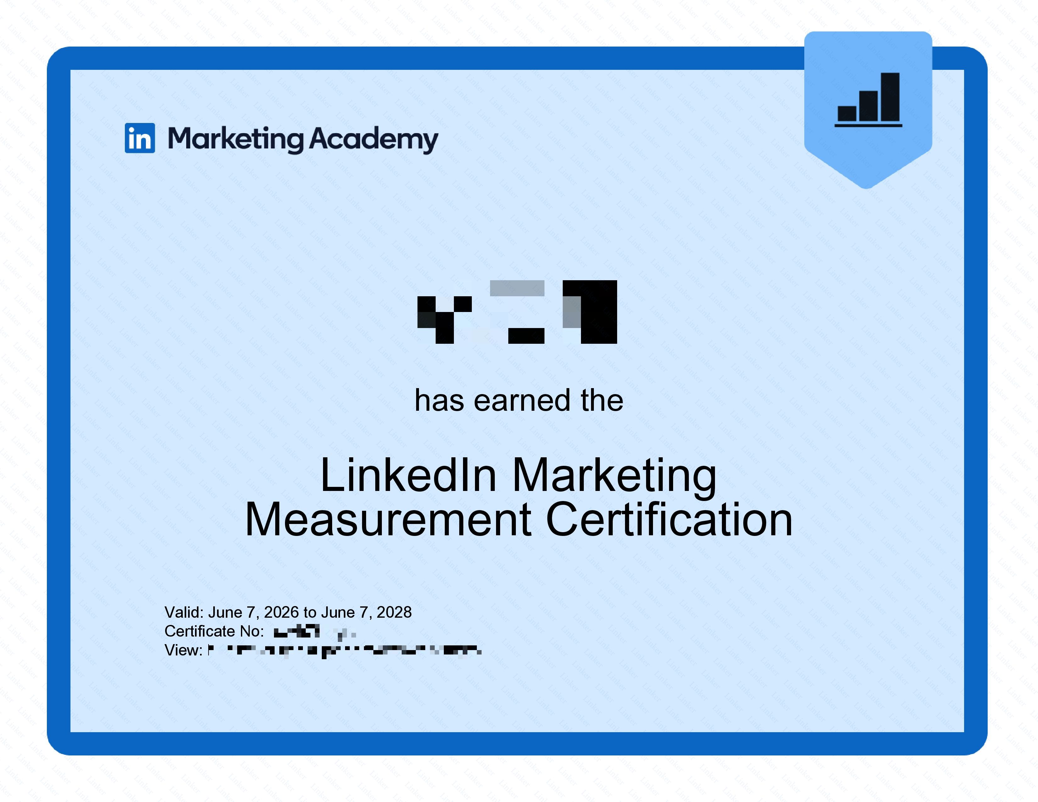 Сертификат LinkedIn Marketing Measurement
